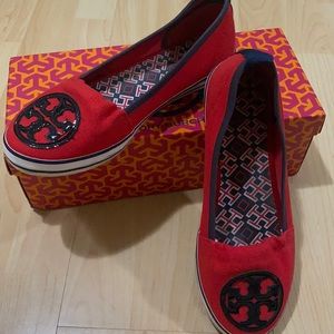 Tory Burch Canvas/Patent Slip on Sneaker